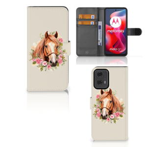 Telefoonhoesje met Pasjes voor Motorola Moto G24 | G04 | G24 Power Paard