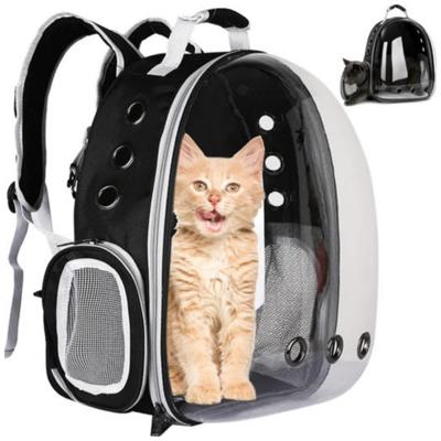 Purlov Transport rugzak voor katten - 41 x 35 x 24 cm - zwart/transparant - draagtas voor huisdieren