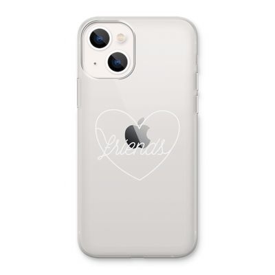 Friends heart pastel: iPhone 13 Transparant Hoesje