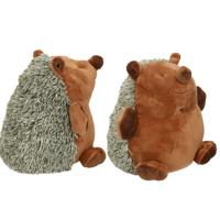 Set van 2x stuks bruin/grijze egel deurstoppers 20 cm