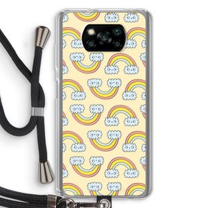 Regenboog: Xiaomi Poco X3 Pro Transparant Hoesje met koord