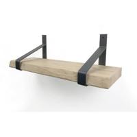 Woodbrothers Eiken wandplank boomkant 60cm + 20cm diepe dragers