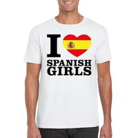 Wit I love Spanish girls/ I love Spaanse dames t-shirt voor heren 2XL  -