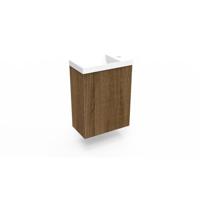 Fonteinkast Cafe Oak Arcqua Ridge 40x55x28 cm Incl. Fontein Mat Wit Zonder Overloop