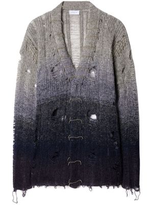 Off-White cardigan à effet usé - Gris