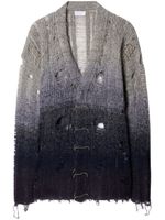 Off-White cardigan à effet usé - Gris