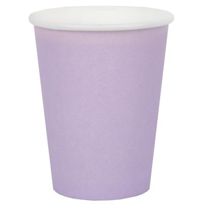 Santex feest/verjaardag bekertjes - 10x stuks - karton - lila - 270 ml