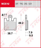 TRW Remblokken, en remschoenen voor de moto, MCB742TRQ Sinter track