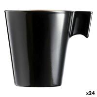 Mok Luminarc Flashy Zwart 80 ml Tweekleurig Glas (24 Stuks)