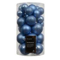 Kerstbalmix kunststof d6 cm sky blauw 30 st Decoris - Decoris Kerstbalmix kunststof d6 cm sky blauw 30 st Decoris - Decoris