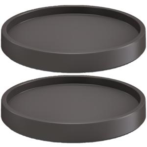 Prosperplast Plantenonderzetter - 3x stuks - rond - 27 cm - antraciet