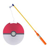 Pokemon lampion - rood - D25 cm - papier - met lampionstokje - 50 cm - thumbnail