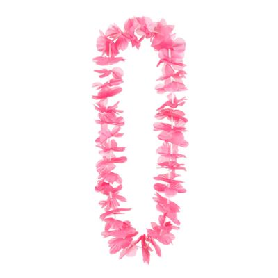 Hawaii krans/slinger - Tropische kleuren roze - Bloemen hals slingers