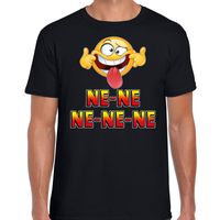 Funny emoticon t-shirt ne-ne-ne-ne-ne zwart voor heren