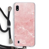 Roze marmer: Samsung Galaxy A10 Transparant Hoesje met koord