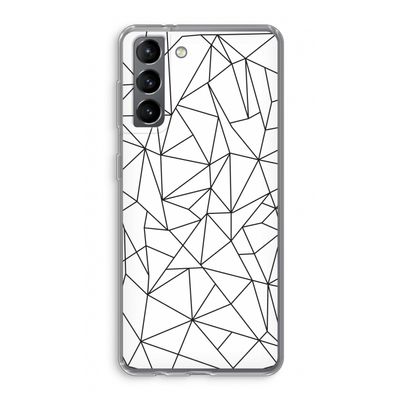 Geometrische lijnen zwart: Samsung Galaxy S21 Transparant Hoesje