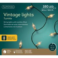 Lumineo Vintage kerstverlichting - 180 led lampjes - klassiek warm wit - 18 m?- 8-functies
