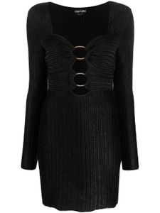 TOM FORD robe courte métallisée à col cœur - Noir
