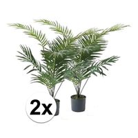 2x Groene palmboom kunstplant 90 cm in pot - thumbnail