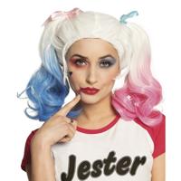 Harley Quinn Pruik - roze/blauw - bekende personen - verkleden - carnaval - halloween