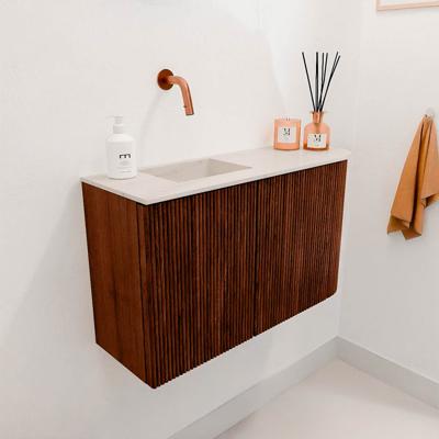 Toiletmeubel Mondiaz Joya Dlux | 71.6 cm | Meubelkleur Ruby | Faye wastafel Meli Wasbak Links | Zonder kraangat(en)
