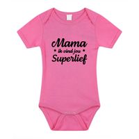 Mama superlief cadeau baby rompertje roze meisjes - thumbnail
