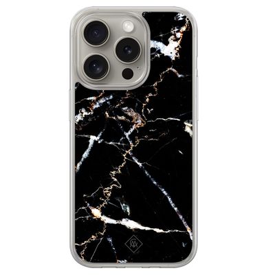 iPhone 15 Pro Max hybride hoesje - Marmer zwart