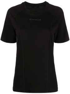 Moncler t-shirt en coton à logo brodé - Noir