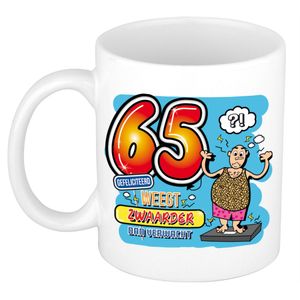 Cadeau mok - 65 weegt zwaarder dan verwacht - keramiek - 300 ml