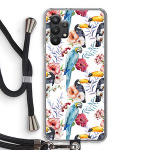 Bloemen tukan: Samsung Galaxy A32 5G Transparant Hoesje met koord