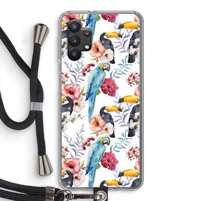 Bloemen tukan: Samsung Galaxy A32 5G Transparant Hoesje met koord