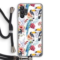 Bloemen tukan: Samsung Galaxy A32 5G Transparant Hoesje met koord