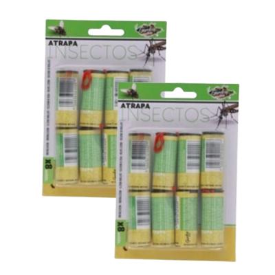 Gerimport Insecten/vliegen vang plakstrips/kleefstrips - 16x stuks - ongedierte bestrijden