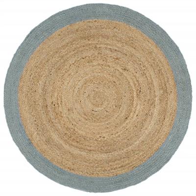VidaXL Vloerkleed handgemaakt met olijfgroene rand 240 cm jute