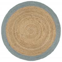 VidaXL Vloerkleed handgemaakt met olijfgroene rand 240 cm jute