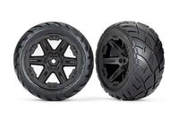 Tires & wheels, assembled, glued (2.8') (RXT black wheels, Anaconda tires, foam inserts) (2WD electric rear) (2) (TSM rated) (TRX-6768)