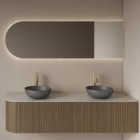 Badkamerspiegel Gliss Design Zelus | 180x60 cm | Rechts | Directe en indirecte LED verlichting | Sensor bediening | Met spiegelverwarming