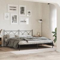 Bedframe met hoofdbord metaal zwart 183x213 cm