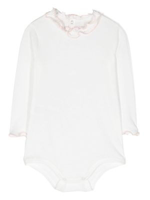 Il Gufo body en coton à volants - Blanc