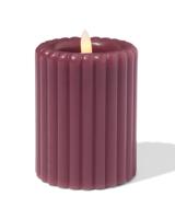 HEMA Led Kaars ⌀7.5x10cm Ribbel Aubergine (aubergine)
