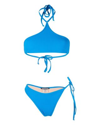 ANDREĀDAMO bikini en maille à design nervuré - Bleu