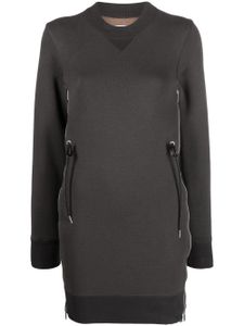 sacai robe-sweat à empiècements contrastants - Gris