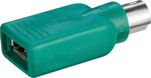 Goobay 68919 tussenstuk voor kabels USB Type-A PS/2 Groen
