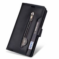 Samsung Galaxy S21 hoesje - Bookcase - Koord - Pasjeshouder - Portemonnee - Rits - Kunstleer - Zwart - thumbnail