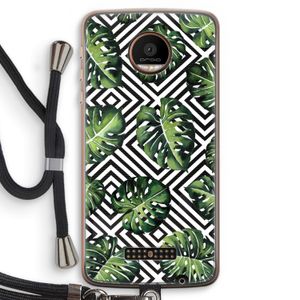 Geometrische jungle: Motorola Moto Z Force Transparant Hoesje met koord