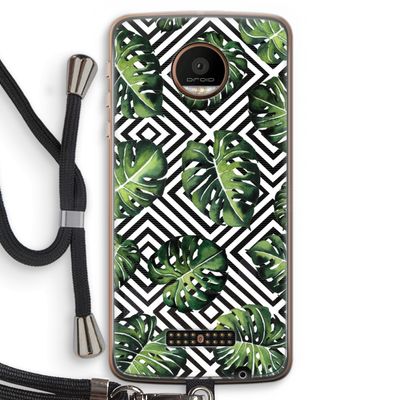 Geometrische jungle: Motorola Moto Z Force Transparant Hoesje met koord