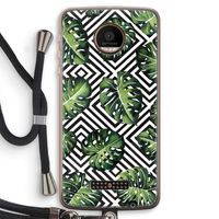 Geometrische jungle: Motorola Moto Z Force Transparant Hoesje met koord
