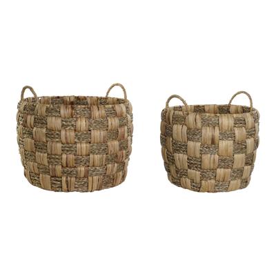 Mandenset Home ESPRIT Natuurlijk Zeegras Natuurlijke Vezel Boho 43 x 43 x 39 cm (2 Onderdelen)