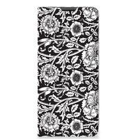 Motorola Moto G51 5G Smart Cover Black Flowers - thumbnail