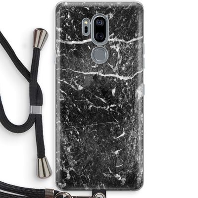 Zwart marmer: LG G7 Thinq Transparant Hoesje met koord